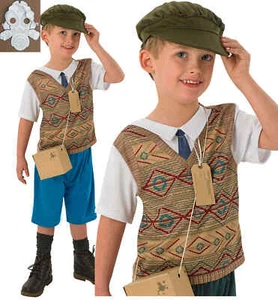 Boys Kids 1930s 1940s 50s Poor Schoolboy Fancy Dress Costume Outfit Age 3-10 - Picture 1 of 2
