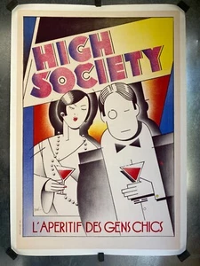 Vintage French High Society Aperitif Poster, On Linen - Picture 1 of 5