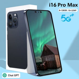 NEW 5G Unlocked Android 15 Smartphone i16 Pro Max 6G+128GB Dual SIM Mobile Phone - Picture 1 of 27