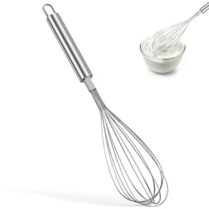 Silver Egg Beater Mini Balloon Wire Whisk Small Whisks for Cooking - Picture 1 of 11