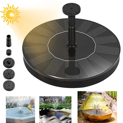 1.4W Solar Pumpe Rund Teichpumpe Fontäne Gartenteich Springbrunnen Wasserspiel - Bild 1 von 4