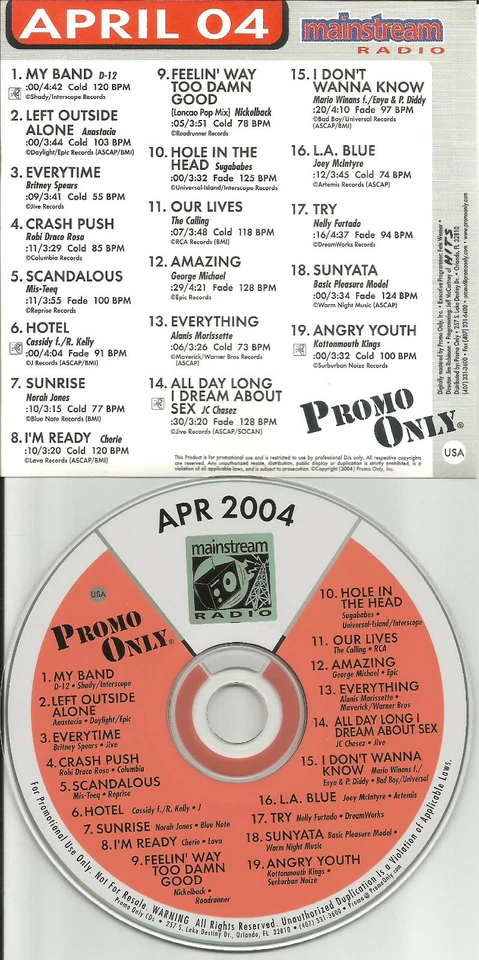 PROMO CD NICKELBACK MIX & ENYA Norah Jones D 12 Kottonmouth Kings GEORGE MICHAEL Foto 1 de 1