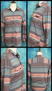 Modern Amusement Long Sleeve Men's Medium Button Up Striped Pacsun Shirt - Picture 1 of 8