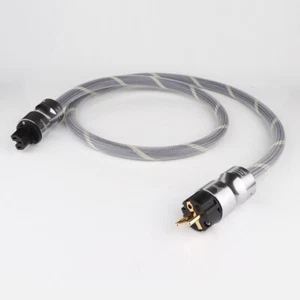 Hi End 7N Copper SCHUKO Power Cable Gold plated EU/US power plug cable - Picture 1 of 10
