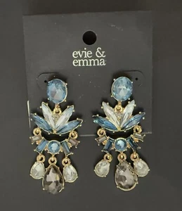 NEU blaue Chandelier-Ohrringe baumeln Evie & Emma Schmuck glamourös formeller Abschlussball - Bild 1 von 3