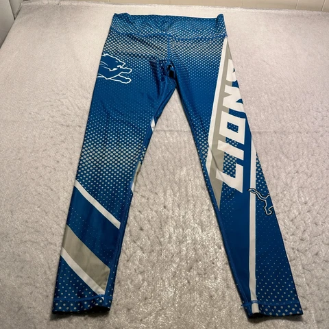 Detroit Lions NFL Sleepwear Pants Womens Large L Blue Compression Spandex Cover