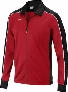 Speedo Youth Streamline Warm Up Jacket Speedo Vibrant BLK/Maroon Size Medium New - Picture 1 of 2