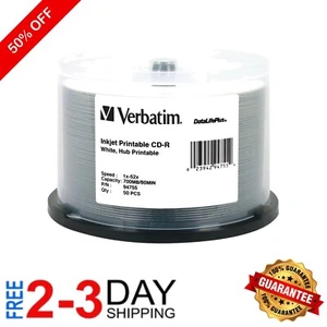 DataLifePlus 700MB Hub Printable CD-R - 50pk Spindle with High-Res Print - Picture 1 of 10