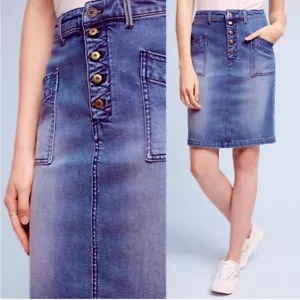 Pilcro and the Letterpress By Anthropologie Denim Pencil Skirt Size 2 - Picture 1 of 9