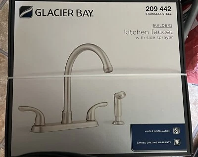 Grifo de cocina Glacier Bay de acero inoxidable con robador Foto 1 de 4