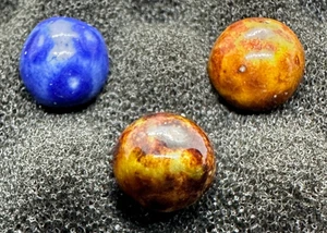 3 ANTICHI MARMI DI BENNINGTON BLU MARRONE FANTASIA 1800 FATTI A MANO SMALTATI variante - Foto 1 di 5