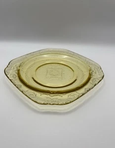 Vintage Federal Depression Glass Amber Yellow Madrid 6" Bread Plate Salad - Picture 1 of 24