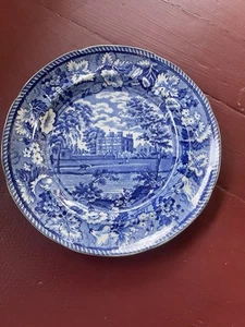 Antique Dark Blue Transfer Enoch Wood Compton Verney 8 1/2" Plate 1800's Barlbor - Picture 1 of 18