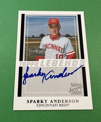 Sparky Anderson 亲笔签名 - 2003 TOPPS 传奇亲笔签名 - 辛纳蒂红队 — 第 1/2 张图片