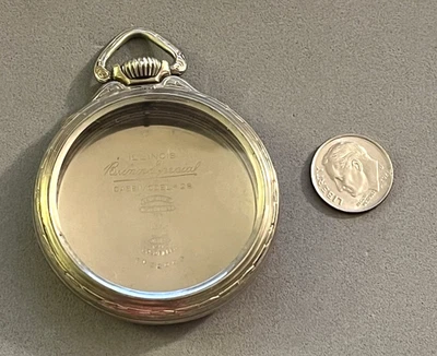 ILLINOIS BUNN SPECIAL # 28 Keystone 14K White Gold Filled Pocket Watch Case Only - Image 1 of 4