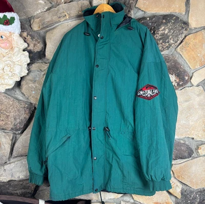 Jaqueta Parka Vintage Mercúrio Oversized com Capuz Zíper Completo Tamanho XL Borda Neve Surf - Imagem 1 de 4