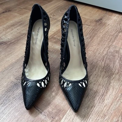 Alexandre Birman змеиной кожи насос каблук Sz Италии 37/США 7 черный Stiletto роскошь $695 - Изображение 1 из 4