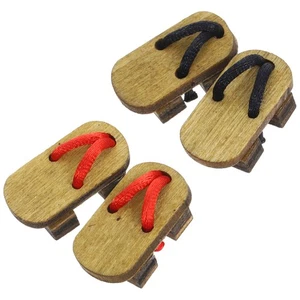 2 Pairs Mini Clog Shoes Red Slippers Decor Accessory Child House - Imagen 1 de 12