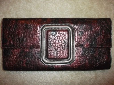 Bolso de hombro/cartera de mano chino con cadena de cuero sintético para lavandería negro/burdeos Conv, nuevo Foto 1 de 4