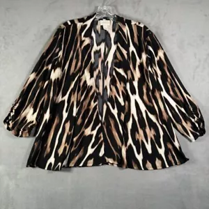 Chicos Damen Blazer Jacke L 12 (2) Animal Print 3/4 Arm vorne offen Büro - Bild 1 von 5