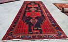 Authentic Hand Knotted Vintage Hareez Pictorial Wool Area Runner 10 x 4 Ft