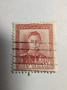 Vintage New Zealand 1938 1-1/2 D King George VI Postage Stamp Red - Picture 1 of 1