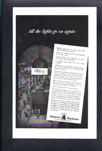 AMERICAN RAILROADS 1942 TILL THE LIGHTS GO AGAIN WW2 AD - Bild 1 von 1
