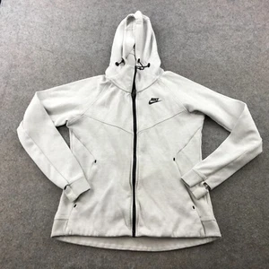 Nike Hoodie Womens Medium Gray Tech Windrunner Full Zip Hooded Sweatshirt Pocket - Picture 1 of 11