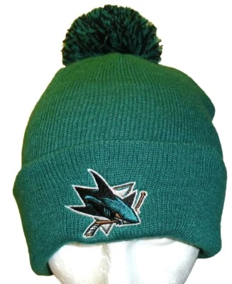 San Jose Sharks Teal Zephyr Adult Mens Beanie Pom Winter Hat New Nhl Hockey - Image 1 of 2