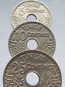 Tunisie 5 10 25 Centimes 1918 1938 Choisissez votre Année Monnaie 