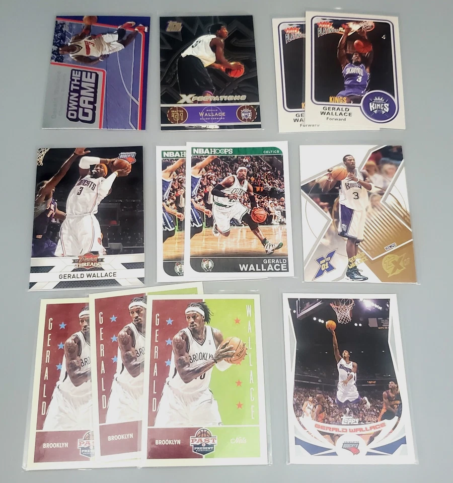 Lote de 12 cartas de Gerald Wallace Topps Xpectations, Own The Game, Threads, Fleer Foto 1 de 1