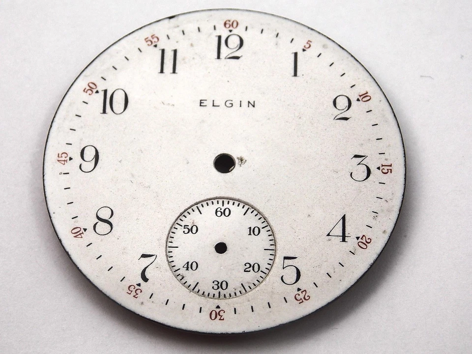 Reloj antiguo vintage Elgin esfera para relojes de bolsillo blanco 42,4 mm número Mrkrs Foto 1 de 1