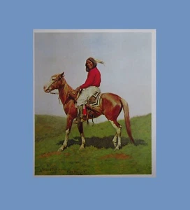 Frederic Remington Indian Warrior on Horse Fort Reno OK Western 11x9" Art Print - Picture 1 of 5