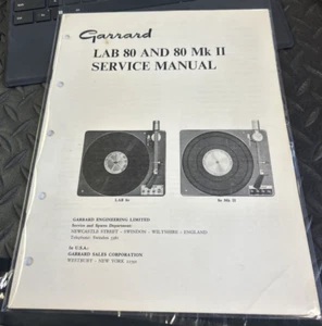 Garrard Lab 80/ 80 MKII Service Manual D-1399 - Picture 1 of 3