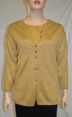 Conjunto de suéter tejido 2 piezas tejido dorado vintage años 80 90 siluetas 1X Foto 1 de 4