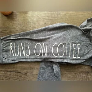 Rae Dunn “Runs On Coffee” Gray Soft Lightweight Sleep Lounge Jogger Pant Size L - Bild 1 von 8