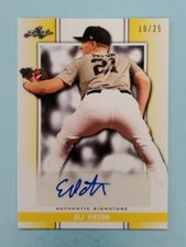 2019 Leaf Perfect Game Eli Paton Auto Yellow #BA-EP2 Card /25