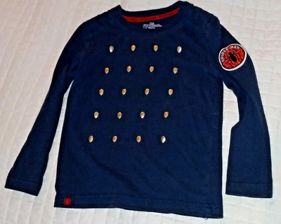 Spider-Man Marvel Long Sleeve Shirt W/ Metal Studs & Patch Youth Kid’s XS 4/5 - Image 1 of 4