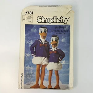 DONALD DUCK COSTUME PATTERN – Simplicity 7731 Uncut Adult Large Vintage 1986 - Picture 1 of 3