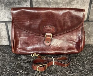 Oroton Vintage Brown Leather Crossbody Envelope Satchel Handbag Australia - Picture 1 of 9