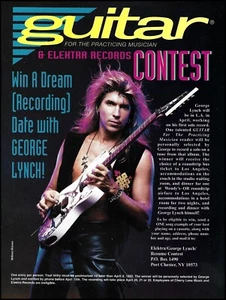 George Lynch 1992 Win Recording Session Contest advertisement 8 x 11 ad print - Picture 1 of 3