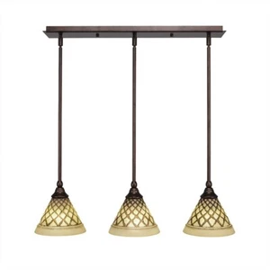 Toltec Lighting 3 Light Multi Light Mini Pendant, Glass - 25-BRZ-7185 - Picture 1 of 1