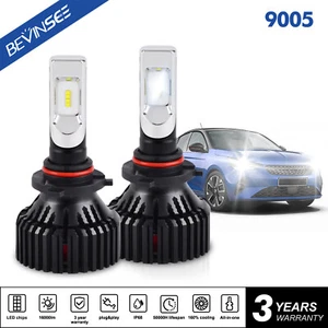 Pair Bevinsee 9005 HB3 LED Headlight Bulbs Kit 16000LM 6000K High Low Beam Lamp - Picture 1 of 11