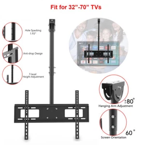Ceiling Mount TV Wall Bracket Retractable Swivel Tilt For 32"-70" 600 x 400mm US - Picture 1 of 11