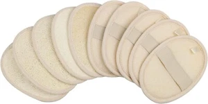 10-Pack Exfoliating Loofah Sponge Pads - Natural Luffa & Terry Cloth, Body Scrub - Picture 1 of 10