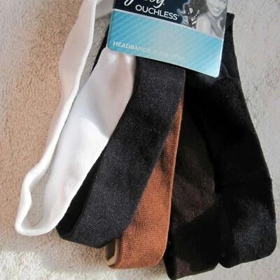 6 diademas Goody Classics de tela suave suave sin tacos blanco tostado marrón negro Foto 1 de 4