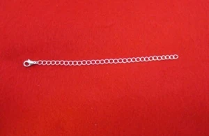 5 INCH  SILVER PLATED 4MM NECKLACE EXTENDER WITH 12MM LOBSTER CLAW CLASP - Picture 1 of 1