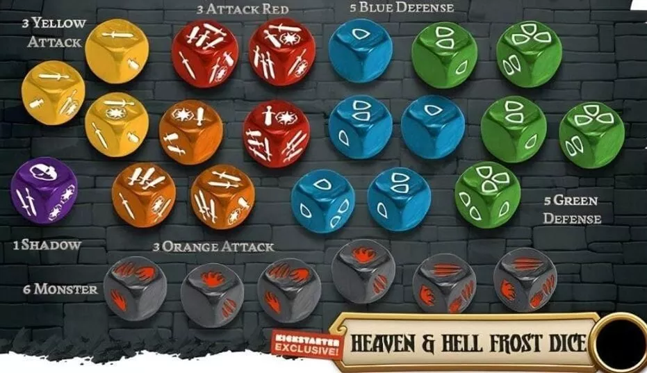 Massive Darkness 2 Hellscape Heaven and Hell Frost Dice  NEW - Image 1 of 1
