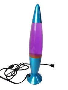 Motion Lava Lamp Blue W Purple Liquid and Orange Wax 16" Tall MCM Hippie Boho - Picture 1 of 11