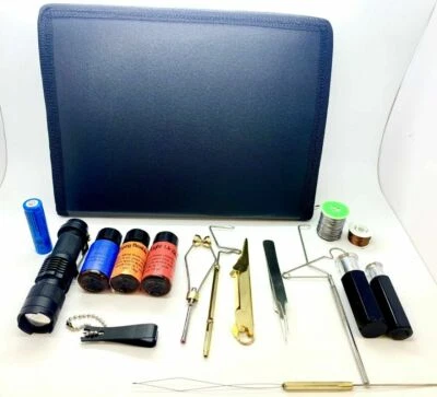 Kit de Matériel, Outil de Montage de Mouches, Torche UV Zoomable, Étui Faux Cuir - Photo 1/4